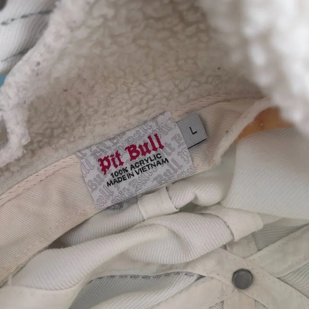 Pit Bull Atlanta Script A Fleece Lined Trapper Hat Baseball Cap Ear Flaps